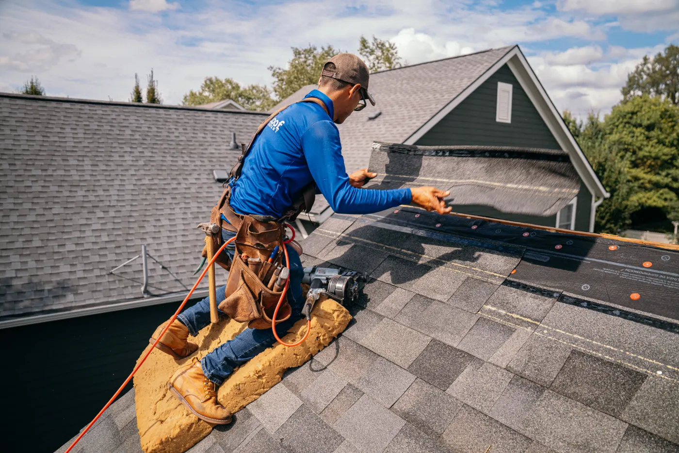 Commercial roof inspection documented in Cambridge City